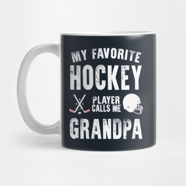 My Favorite Hockey Player Calls Me Grandpa Gift for hockey Grandpa by BoogieCreates